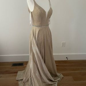 JVN by Jovani 67050 gold/silver prom dress new 2